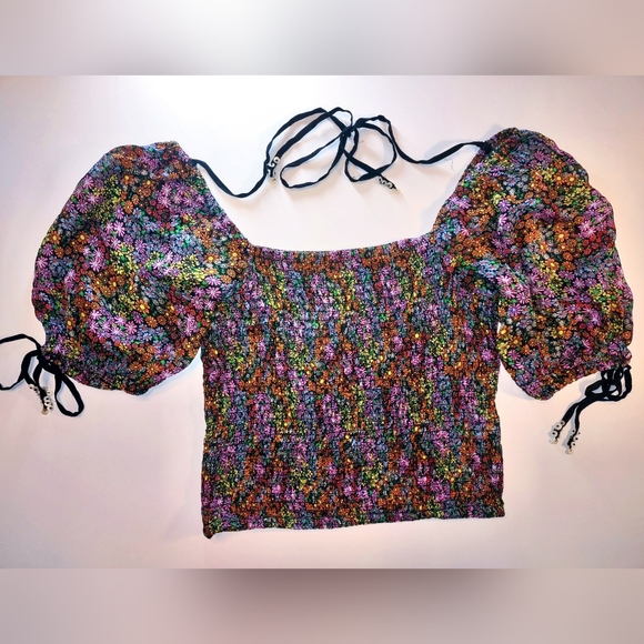 Free People Tops - Free People Colorful Bohemian Floral Blouse Size Small